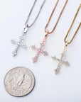 TOPGRILLZ 925 Sterling Silver Women Pendant Iced Cubic Zirconia Cross Pendant Fashion Hip Hop Jewelry For Gift
