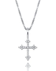 TOPGRILLZ 925 Sterling Silver Women Pendant Iced Cubic Zirconia Cross Pendant Fashion Hip Hop Jewelry For Gift