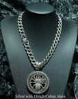Men's Hip Hop Rotatable Spider Pendant Necklace - Gothic Cuban Chain, Iced Out Streetwear Jewelry,Trendy Unisex Gift for Rappers