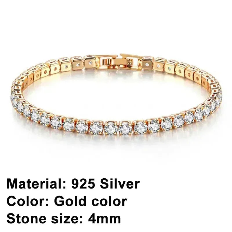 High quality 925 silver tennis bracelet, exquisite hip-hop fashion, original design for men and women, bracelet jewelry gift