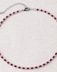 Bridal Fashion Hip Hop Rainbow Zircon Crystal Necklace Gold Silver Color Tennis Chain Necklace For Women Party Jewelry Gift