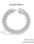 Cuban Bracelet On Hand For Men Luxury Iced Out Full Zircon Hip Hop Rapper Bling Link Chain Bracelet Homme Gold Color Jewelry
