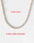 Hip Hop Iced Out Tennis Chain Necklace For Men Women Luxury Cubic Zircon Crystal Short Rock Neck Accessories Jewelry OHN016