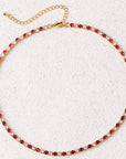 Bridal Fashion Hip Hop Rainbow Zircon Crystal Necklace Gold Silver Color Tennis Chain Necklace For Women Party Jewelry Gift