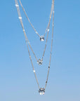 Trendy Zircon Pendant Necklace For Women Multilayer Chain Choker Fashion Female Party Shiny Jewelry Gift