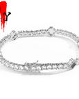 NY Fashion Design Dainty Tennis Chain Gold/Silver Plated Zircon Bracelet Luxury Hip Hop Jewelry for Men Women party Gift