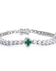 NY Women White Gold Plated Tennis Choker Necklace Red/Green/Blue/Black Charm Iced Out CZ Chain Fine Hiphop Jewelry