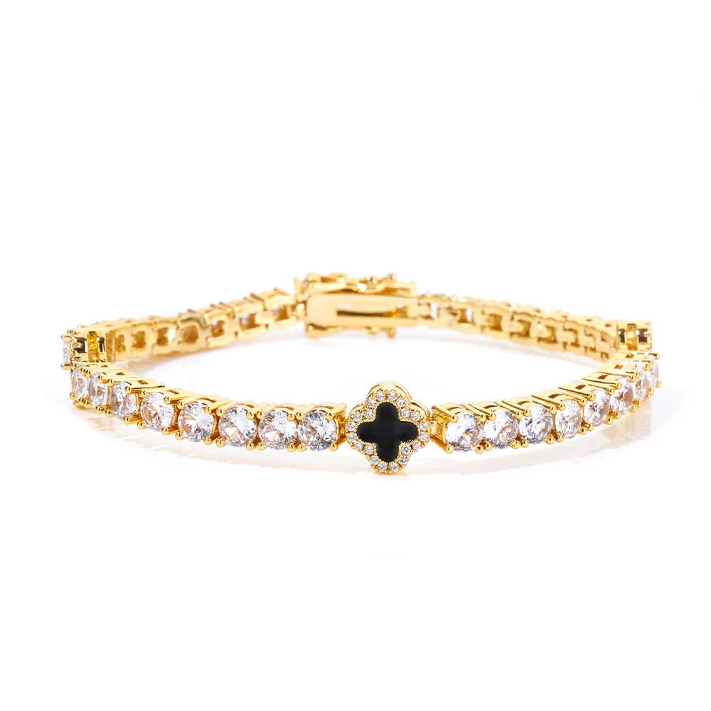 NY Women White Gold Plated Tennis Choker Necklace Red/Green/Blue/Black Charm Iced Out CZ Chain Fine Hiphop Jewelry