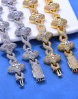 Custom Iced Out Colorful Diamond Cuban Necklace Jewelry Rapper Hip Hop 8mm Infinite Flower Cuban Chain Women Gift ﻿