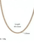 Fashion Tennis Necklace Light Luxury Zircon Golden Silver Color Cross Pendant Neck Chain Jewelry Gifts for Men/Women