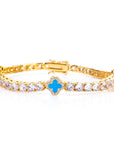 NY Women White Gold Plated Tennis Choker Necklace Red/Green/Blue/Black Charm Iced Out CZ Chain Fine Hiphop Jewelry