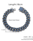 Cuban Bracelet On Hand For Men Luxury Iced Out Full Zircon Hip Hop Rapper Bling Link Chain Bracelet Homme Gold Color Jewelry