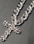 Fashion Iced Out Colorful Flowers Necklace Chain Luxurious Link Cross Chains For Women Hip Hop Jewelry Girl Birthday Gifts