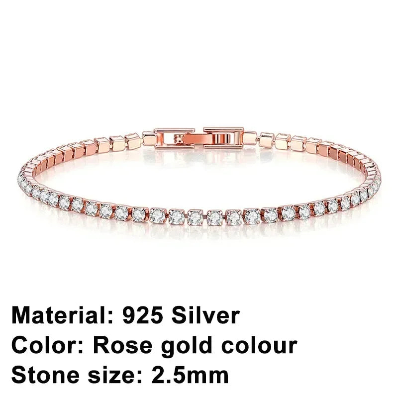 High quality 925 silver tennis bracelet, exquisite hip-hop fashion, original design for men and women, bracelet jewelry gift
