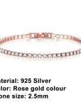 High quality 925 silver tennis bracelet, exquisite hip-hop fashion, original design for men and women, bracelet jewelry gift