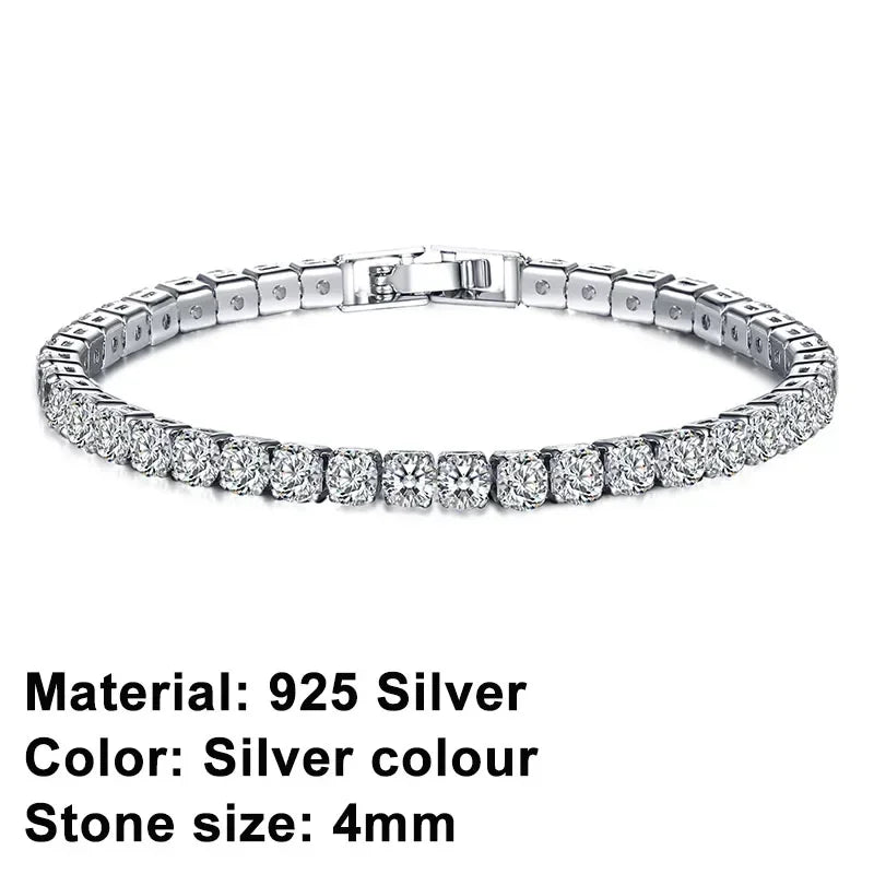 High quality 925 silver tennis bracelet, exquisite hip-hop fashion, original design for men and women, bracelet jewelry gift