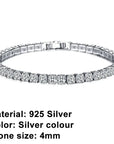 High quality 925 silver tennis bracelet, exquisite hip-hop fashion, original design for men and women, bracelet jewelry gift