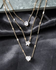 Trendy Zircon Pendant Necklace For Women Multilayer Chain Choker Fashion Female Party Shiny Jewelry Gift
