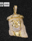 ICEBLING Hip Hop Jewelry Iced Out Moissanite Jesus Head Pendant Pass Diamond Test Rose Gold Plated 925 Silver Charm Necklace