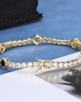 NY Fashion Design Dainty Tennis Chain Gold/Silver Plated Zircon Bracelet Luxury Hip Hop Jewelry for Men Women party Gift