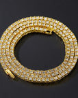 4mm Hip Hop Zircon Crystal Necklace For Men Rock Silver Color Tennis Chain Necklace For Women Fashion Party Jewelry Gift