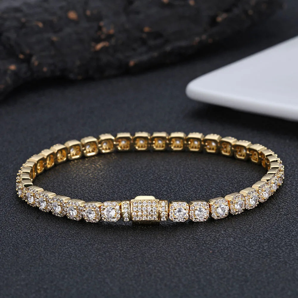 Women&#39;s Iced Shiny AAAAA Zircon Tennis Chain Hip-hop Rock Miami Tennis Necklace Jewelry Free Laser LOGO