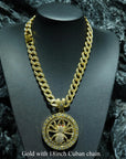 Men's Hip Hop Rotatable Spider Pendant Necklace - Gothic Cuban Chain, Iced Out Streetwear Jewelry,Trendy Unisex Gift for Rappers
