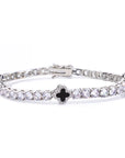 NY Women White Gold Plated Tennis Choker Necklace Red/Green/Blue/Black Charm Iced Out CZ Chain Fine Hiphop Jewelry