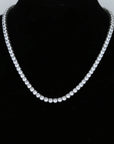 Hip Hop Zircon Crystal Necklace For Men Rock Silver Color Tennis Chain Necklace For Women Fashion Party Jewelry Gift
