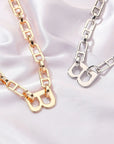 G&D 2023 New Hiphop Punk Luxury Design Letter B Charm Choker Gold Color Goth Jewelry Chunky Chain Necklace for Women Party Gift