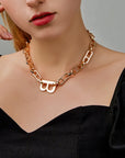 G&D 2023 New Hiphop Punk Luxury Design Letter B Charm Choker Gold Color Goth Jewelry Chunky Chain Necklace for Women Party Gift