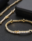 NY Fashion Design Dainty Tennis Chain Gold/Silver Plated Zircon Bracelet Luxury Hip Hop Jewelry for Men Women party Gift
