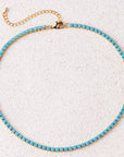 Bridal Fashion Hip Hop Rainbow Zircon Crystal Necklace Gold Silver Color Tennis Chain Necklace For Women Party Jewelry Gift