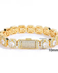Hip Hop Jewelry 7/10/12mm Tennis Chain Necklace Bling Iced Zircon Cluster Diamond Gold Plated Choker for Women Men Party Gift