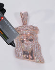ICEBLING Hip Hop Jewelry Iced Out Moissanite Jesus Head Pendant Pass Diamond Test Rose Gold Plated 925 Silver Charm Necklace