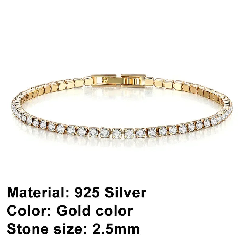 High quality 925 silver tennis bracelet, exquisite hip-hop fashion, original design for men and women, bracelet jewelry gift