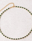 Bridal Fashion Hip Hop Rainbow Zircon Crystal Necklace Gold Silver Color Tennis Chain Necklace For Women Party Jewelry Gift