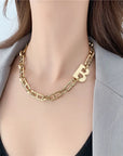 G&D 2023 New Hiphop Punk Luxury Design Letter B Charm Choker Gold Color Goth Jewelry Chunky Chain Necklace for Women Party Gift