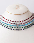 Bridal Fashion Hip Hop Rainbow Zircon Crystal Necklace Gold Silver Color Tennis Chain Necklace For Women Party Jewelry Gift