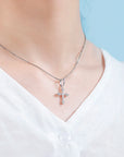 TOPGRILLZ 925 Sterling Silver Women Pendant Iced Cubic Zirconia Cross Pendant Fashion Hip Hop Jewelry For Gift
