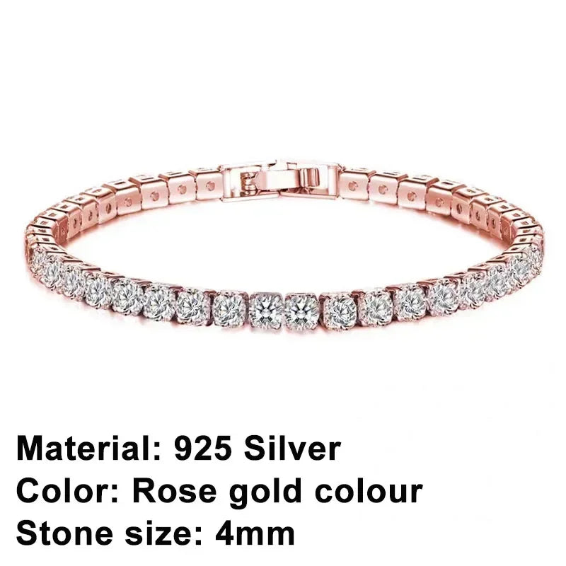 High quality 925 silver tennis bracelet, exquisite hip-hop fashion, original design for men and women, bracelet jewelry gift