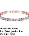 High quality 925 silver tennis bracelet, exquisite hip-hop fashion, original design for men and women, bracelet jewelry gift