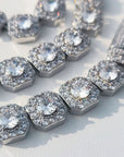 Hip Hop Jewelry 7/10/12mm Tennis Chain Necklace Bling Iced Zircon Cluster Diamond Gold Plated Choker for Women Men Party Gift