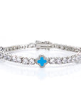 NY Women White Gold Plated Tennis Choker Necklace Red/Green/Blue/Black Charm Iced Out CZ Chain Fine Hiphop Jewelry
