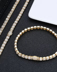 Women's Iced Shiny AAAAA Zircon Tennis Chain Hip-hop Rock Miami Tennis Necklace Jewelry Free Laser LOGO