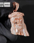 ICEBLING Hip Hop Jewelry Iced Out Moissanite Jesus Head Pendant Pass Diamond Test Rose Gold Plated 925 Silver Charm Necklace