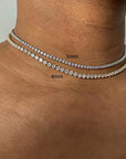 Hip Hop Iced Out Tennis Chain Necklace For Men Women Luxury Cubic Zircon Crystal Short Rock Neck Accessories Jewelry OHN016