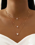 Trendy Zircon Pendant Necklace For Women Multilayer Chain Choker Fashion Female Party Shiny Jewelry Gift