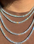 Hip Hop Tennis Chain Necklace Bling Bling Party Jewelry for Men Women Concerts Festivals Ideal Gift for Rapper Fans Trendsetters