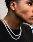 Hip Hop Tennis Chain Necklace Bling Bling Party Jewelry for Men Women Concerts Festivals Ideal Gift for Rapper Fans Trendsetters